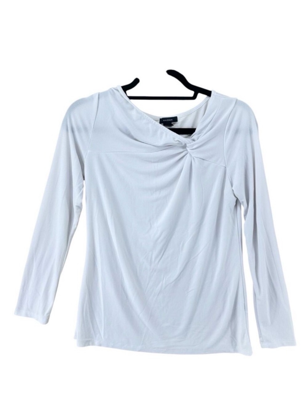 NWT Halogen long sleeve white twist neck top women’s medium